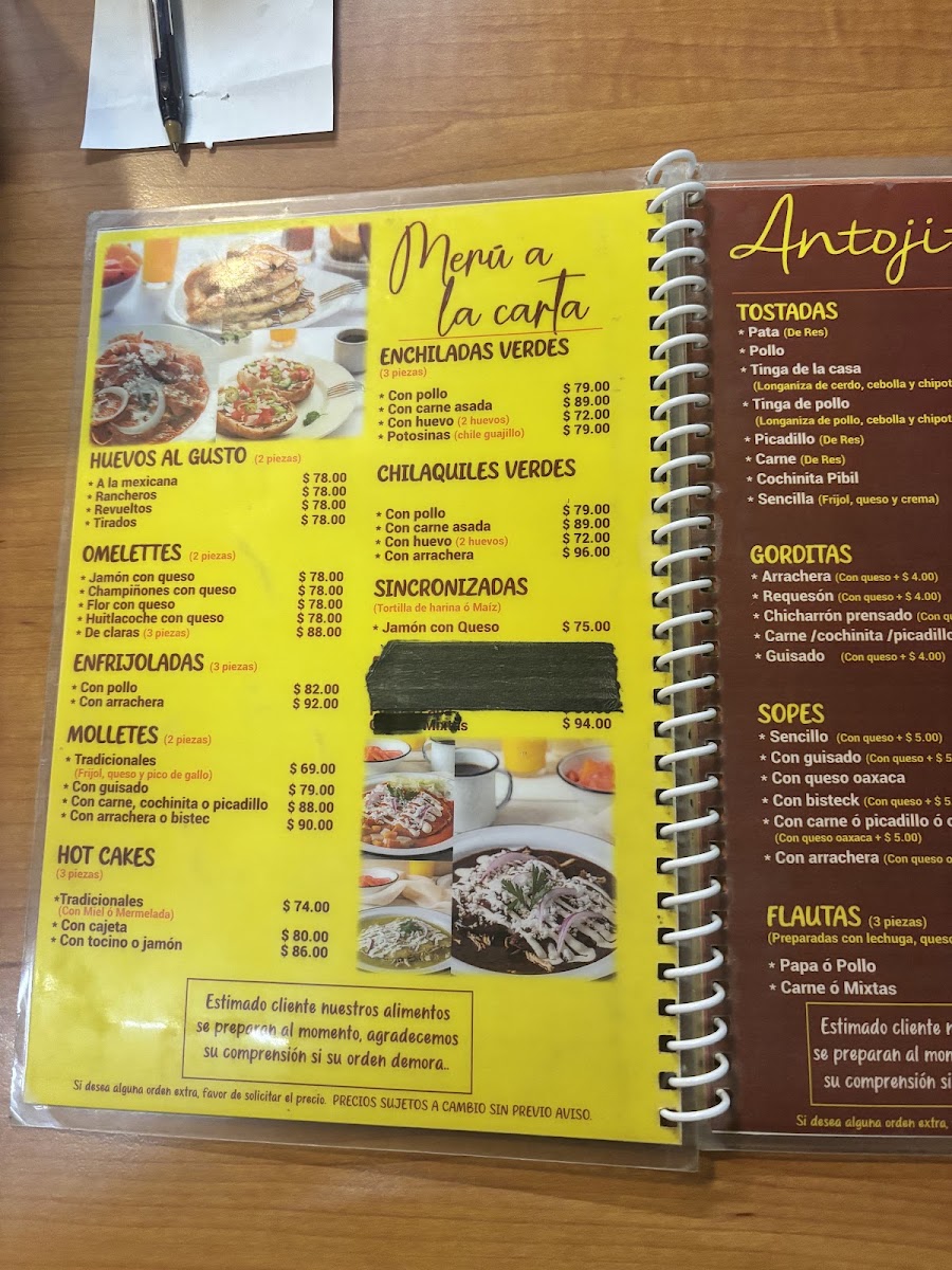 Quesadillas Mari Menu 4