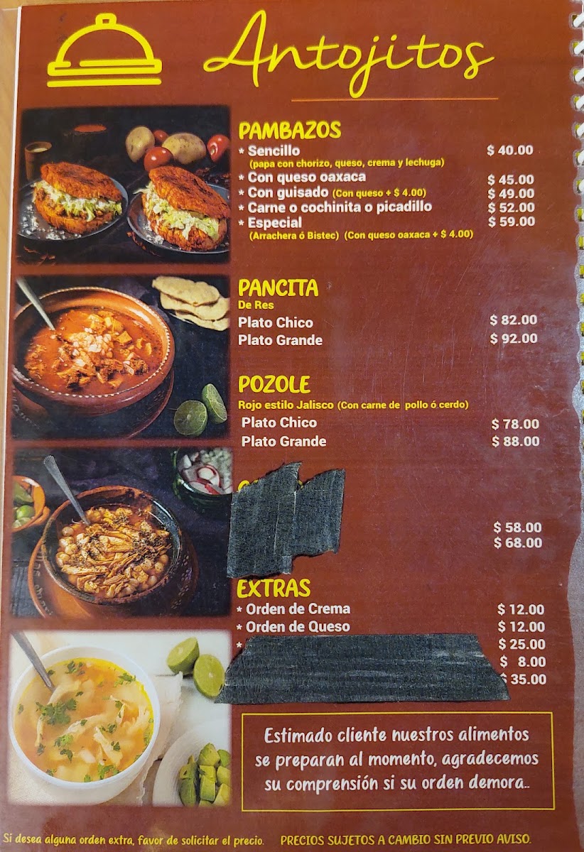 Quesadillas Mari Menu 9