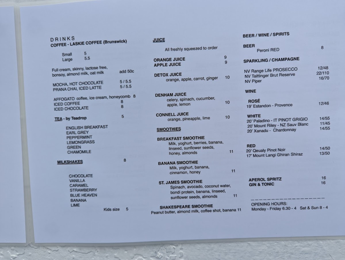 Barton Milk Bar Menu 3
