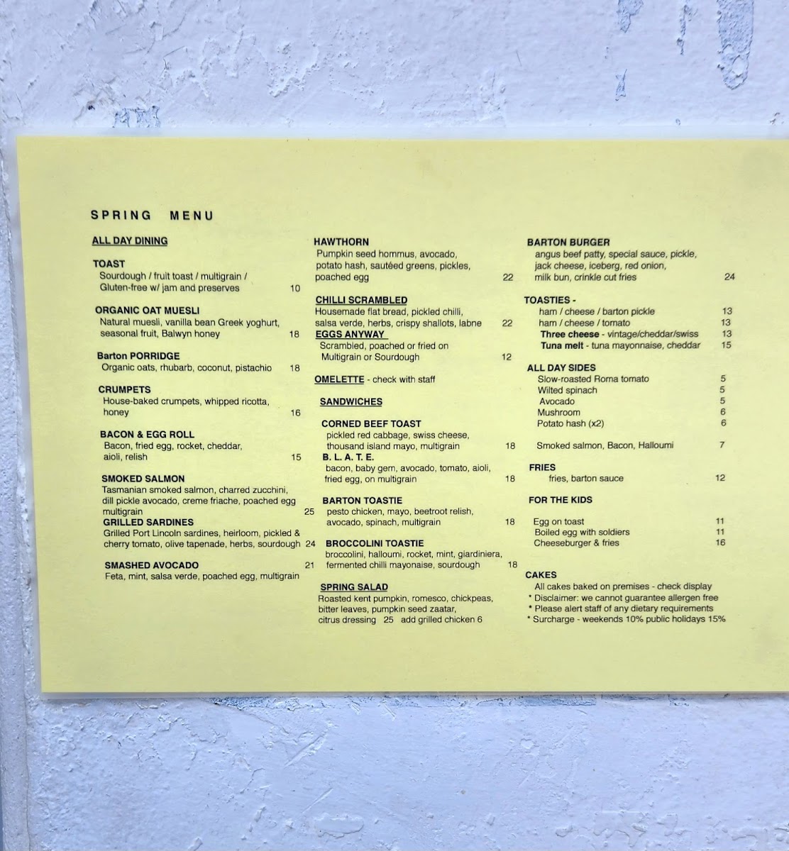 Barton Milk Bar Menu 4