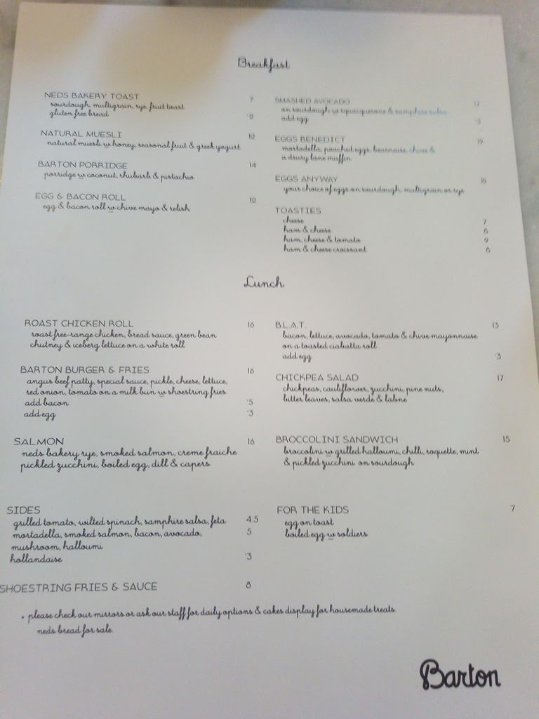 Barton Milk Bar Menu 5