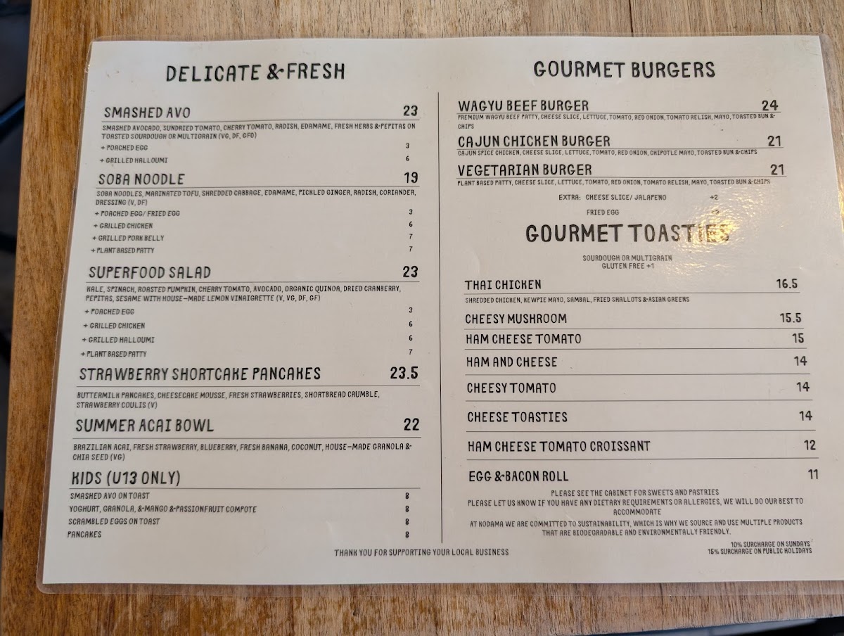 Kodama Coffee Menu 2