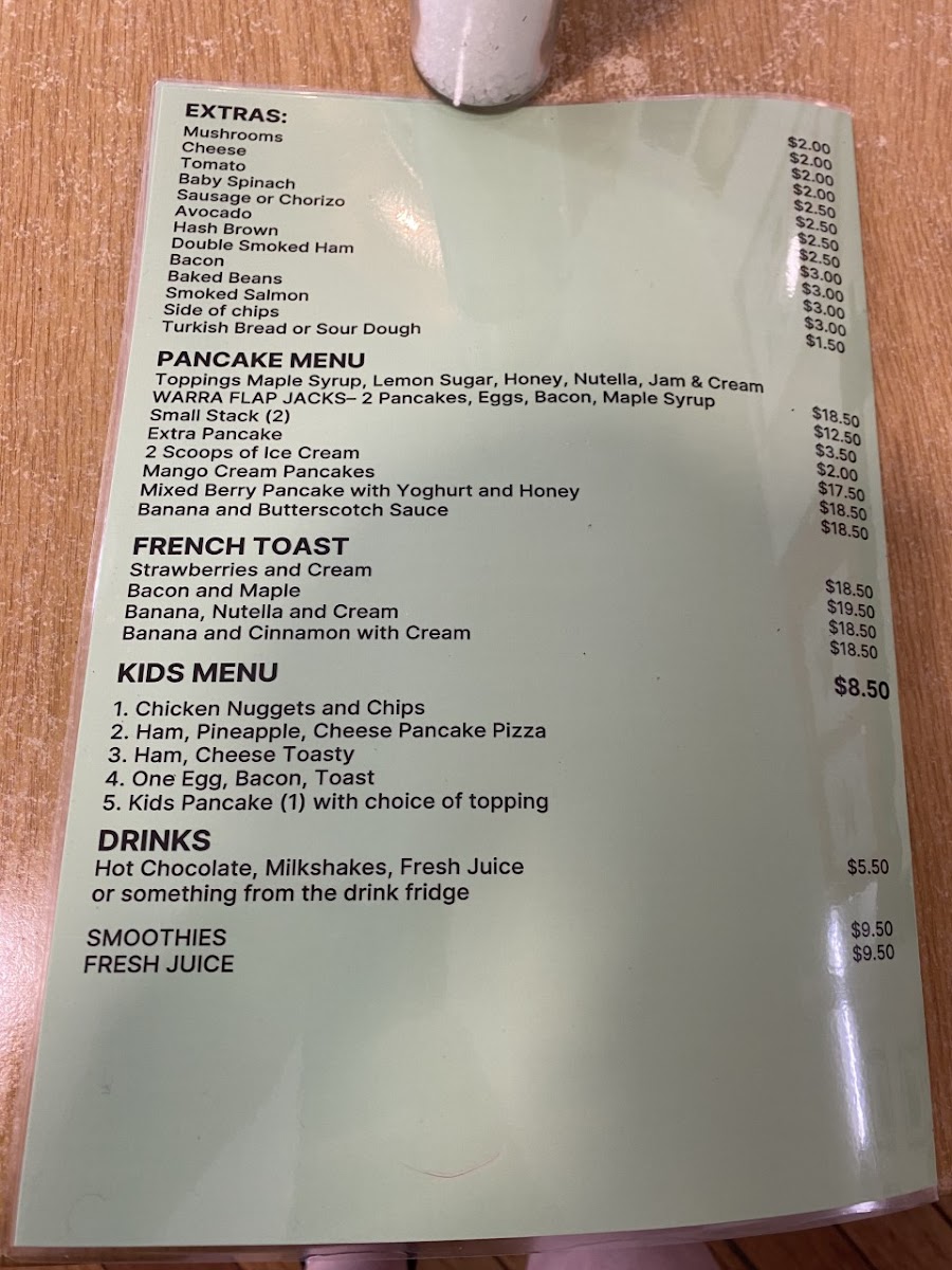 Warra Dam Bakery Cafe Menu 3