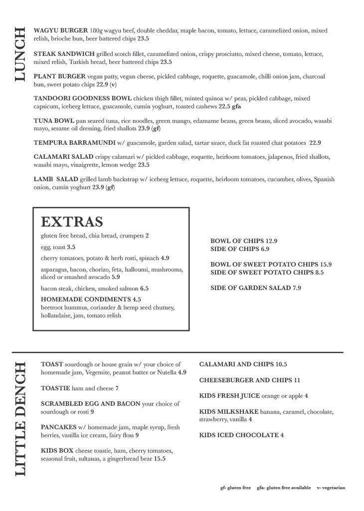 Dench Cafe Menu 5