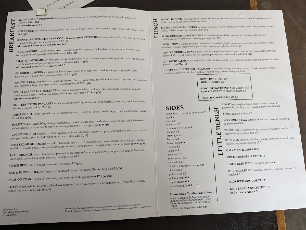 Dench Cafe Menu 6