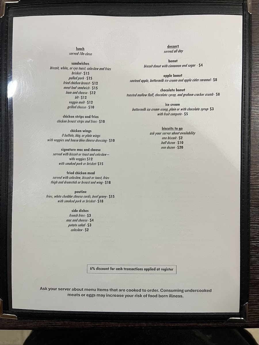 Bosio Biscuit Co. Menu 3