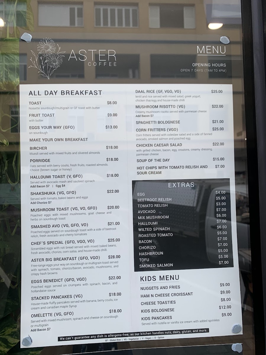 Aster Coffee Menu 3