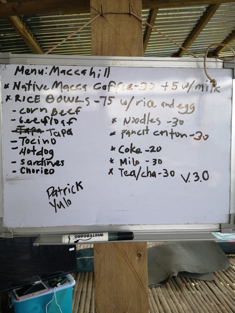 Macca Hill Cafe Menu 1