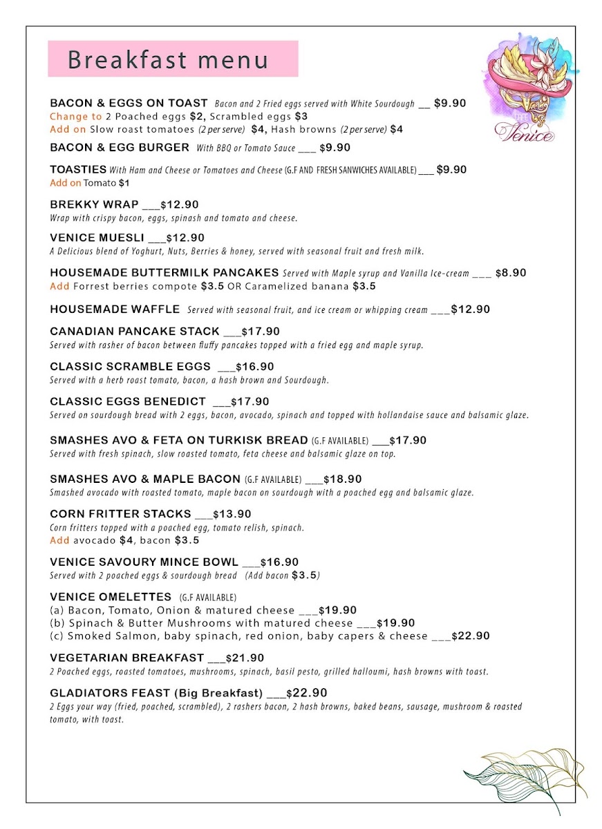 Cafe Venice Menu 6