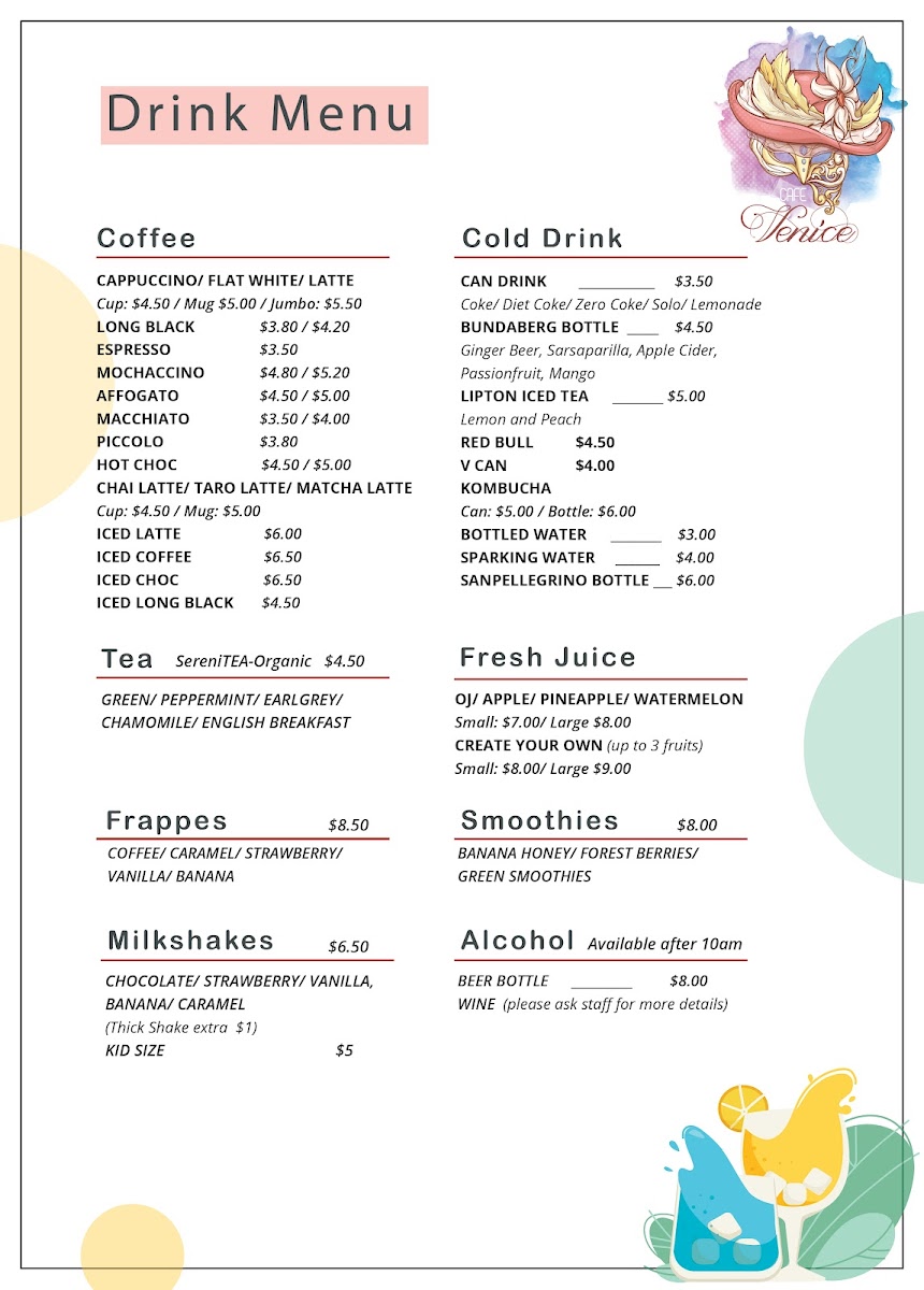Cafe Venice Menu 7
