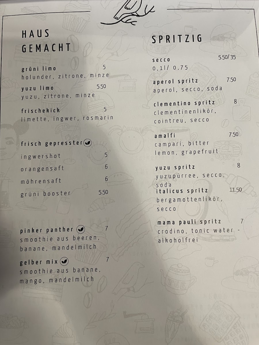 Grünstolz Café Menu 1