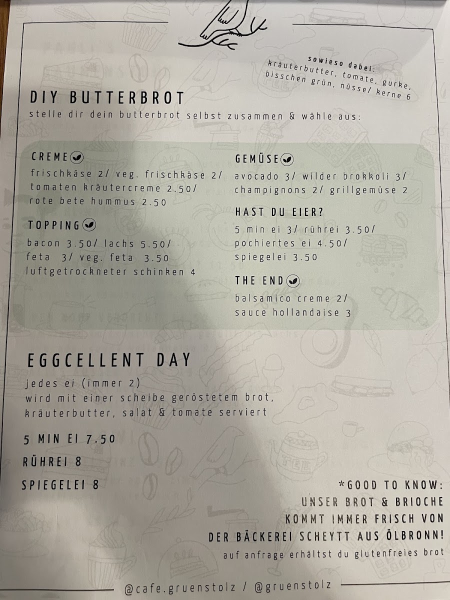 Grünstolz Café Menu 2