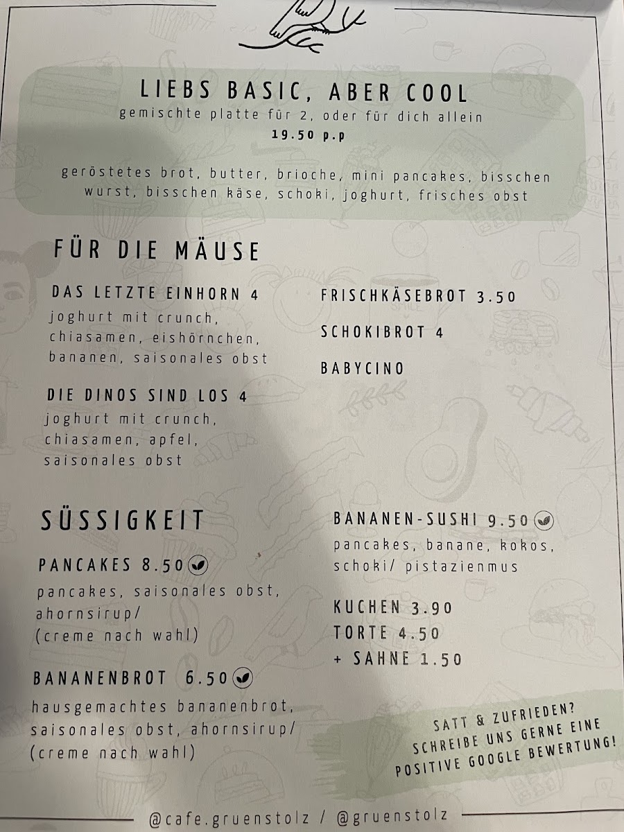Grünstolz Café Menu 3