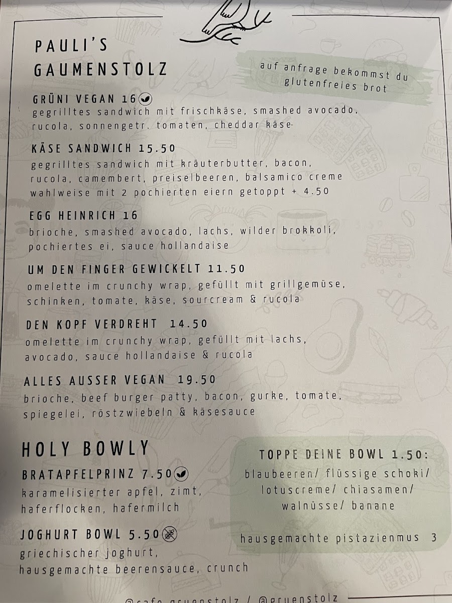 Grünstolz Café Menu 4