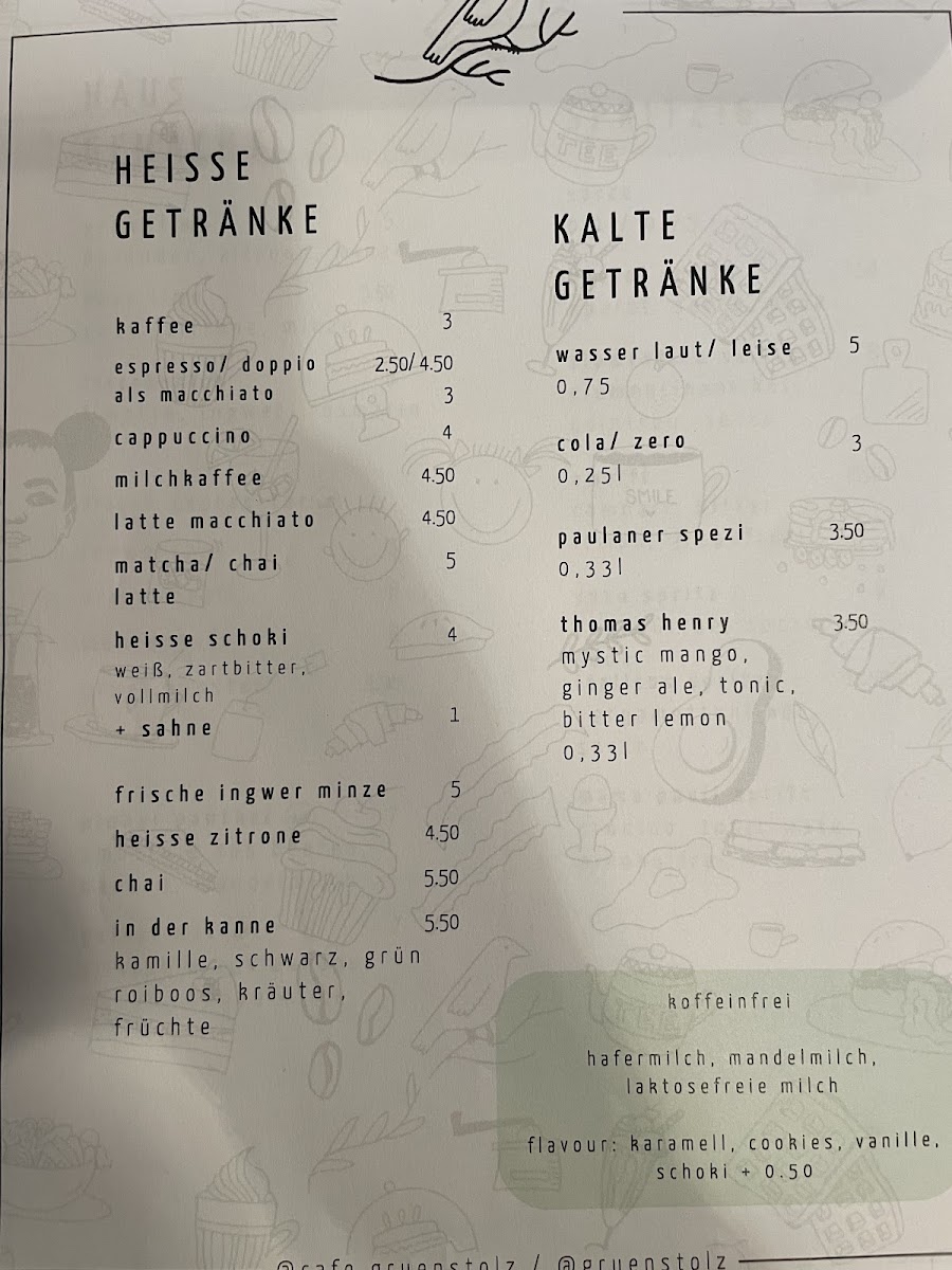 Grünstolz Café Menu 5
