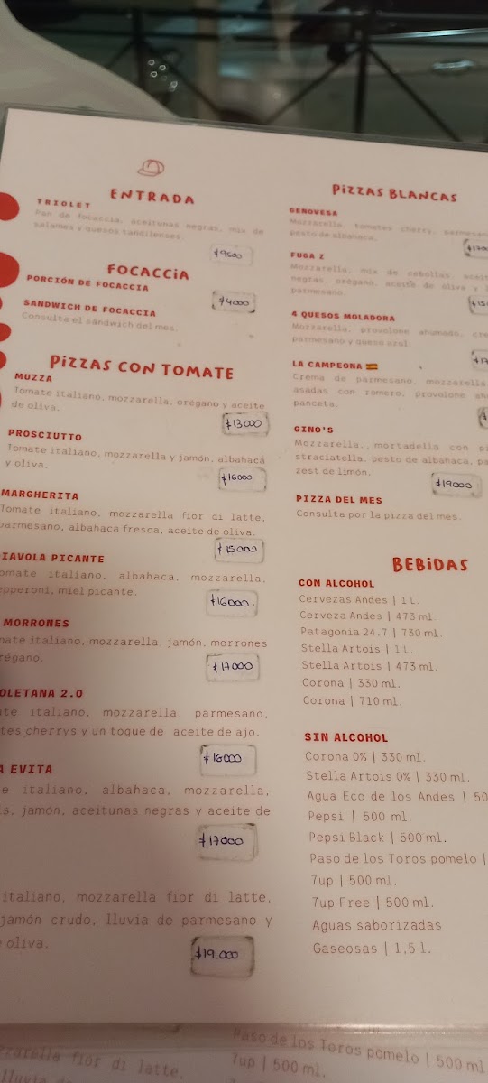 Gino’s pizzeria Menu 2