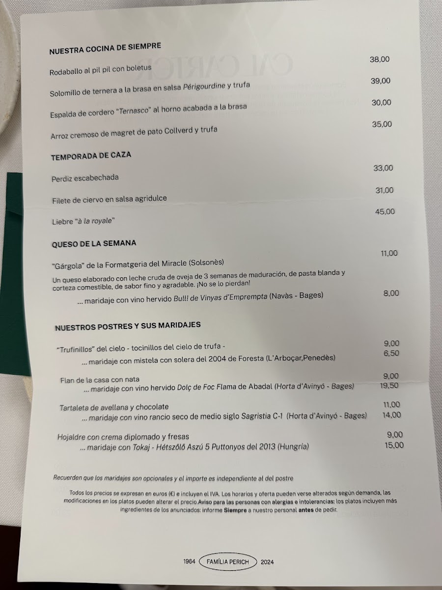 Restaurant Cal Carter Menu 5