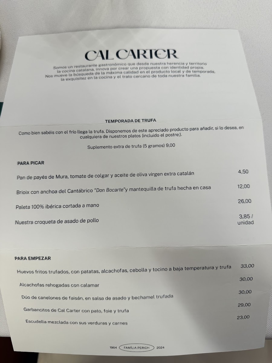 Restaurant Cal Carter Menu 6