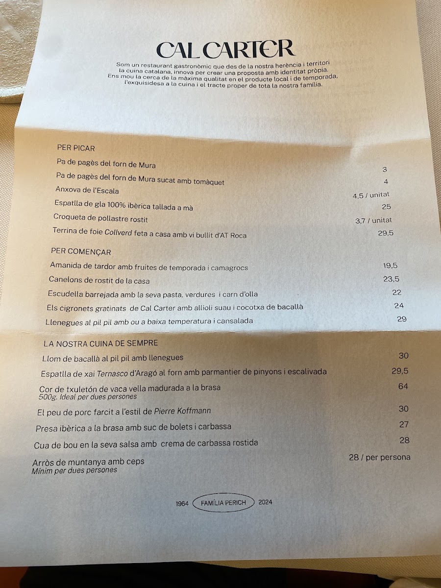 Restaurant Cal Carter Menu 7