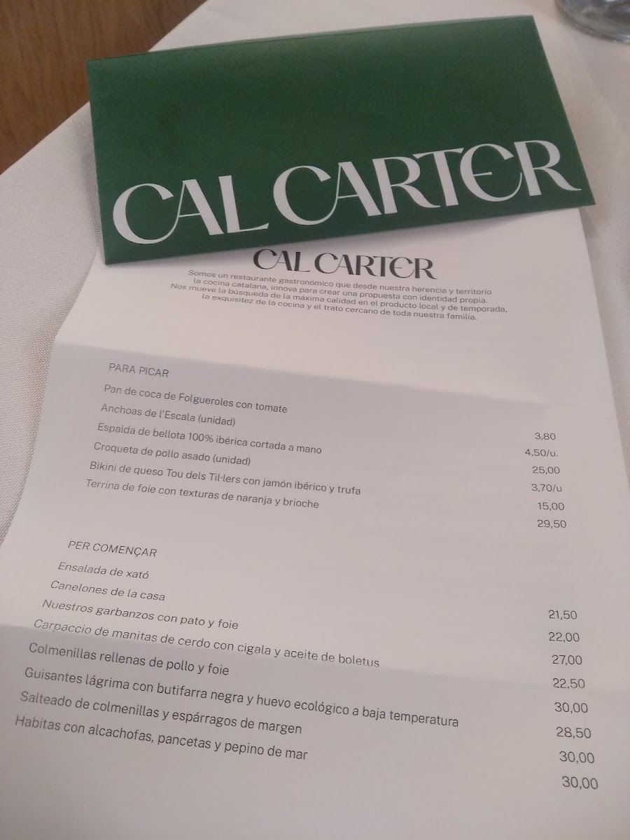 Restaurant Cal Carter Menu 9