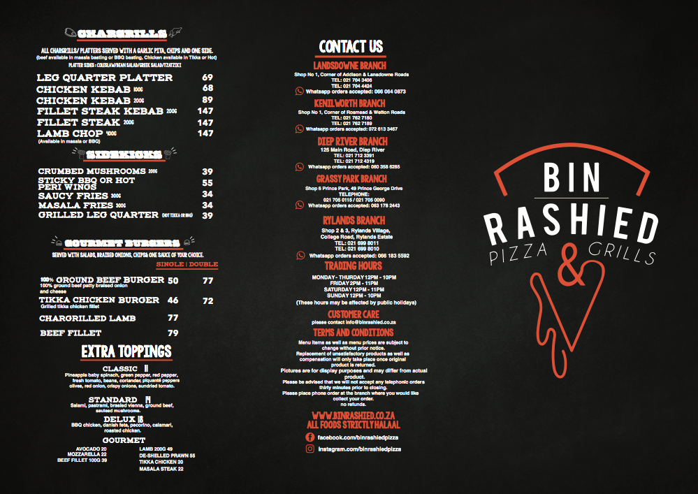 Bin Rashied Grassy Park Menu 3