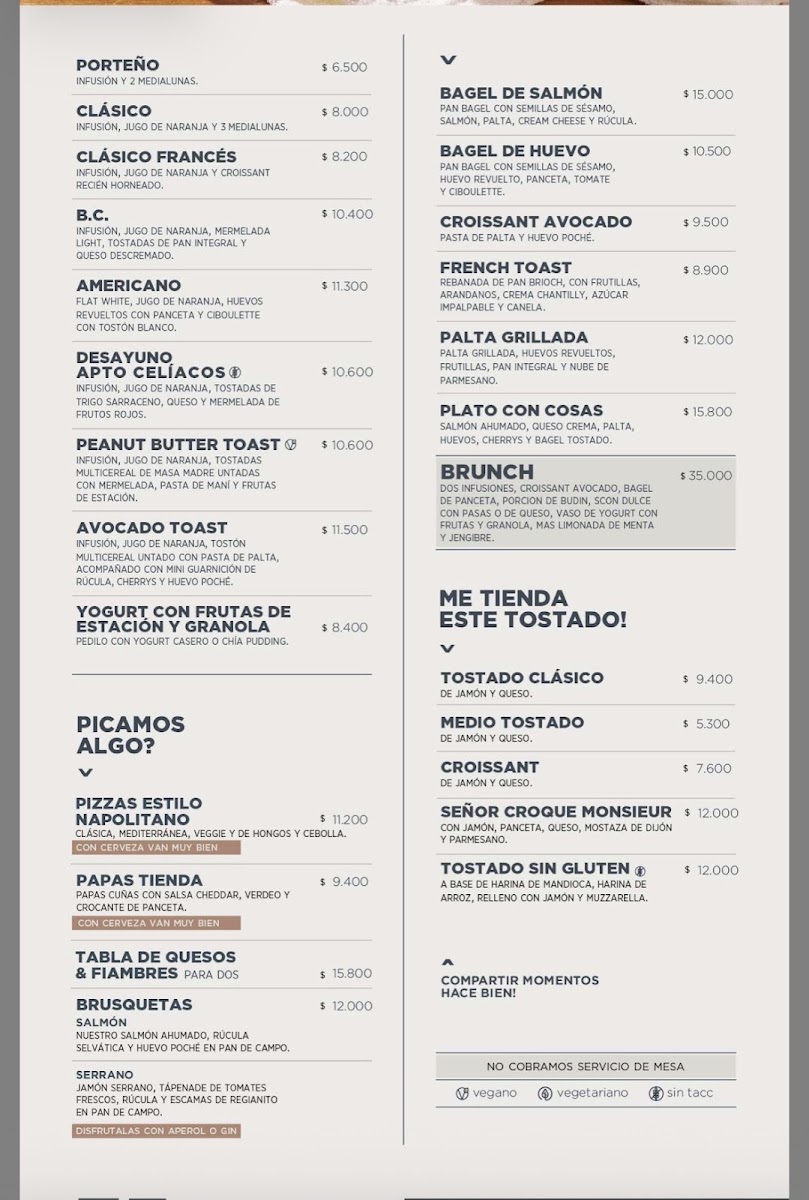 Tienda de Café Menu 1