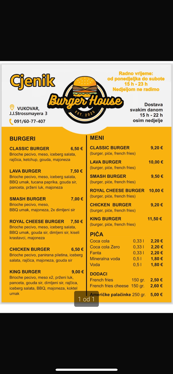 Burger House Menu 2