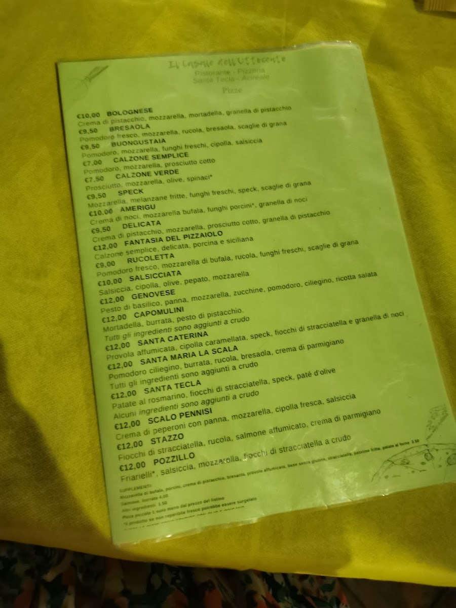Il Casale dell'800 Menu 1