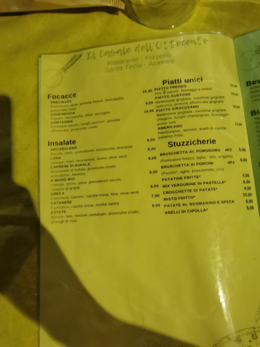 Il Casale dell'800 Menu 2