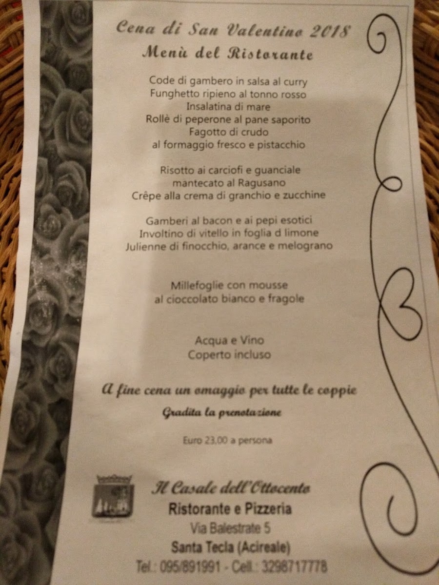 Il Casale dell'800 Menu 3