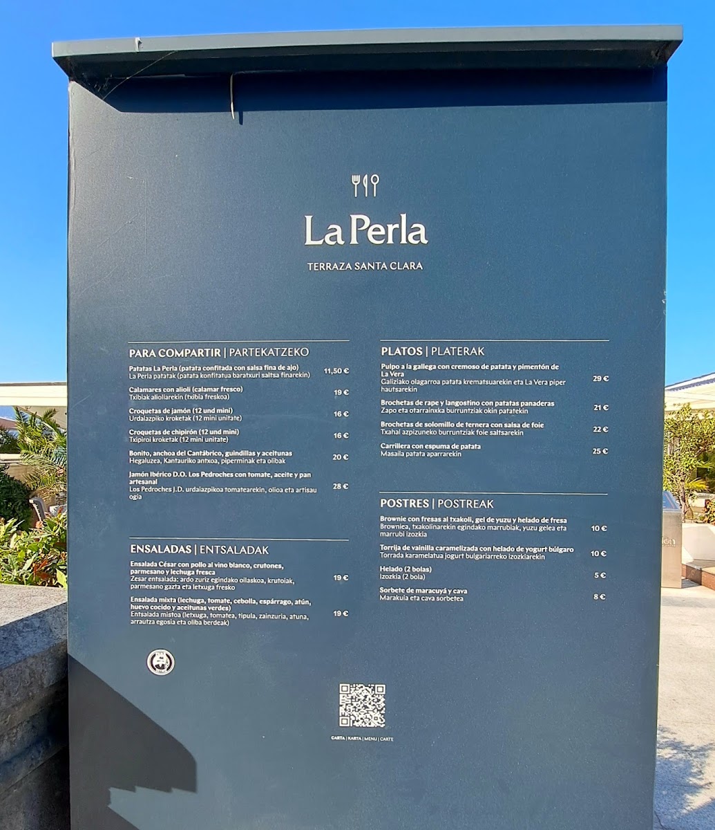 Terraza Santa Clara - La Perla Menu 1