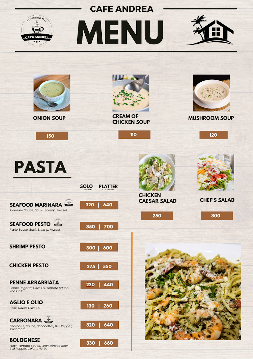 Cafe Andrea Restobar Menu 2