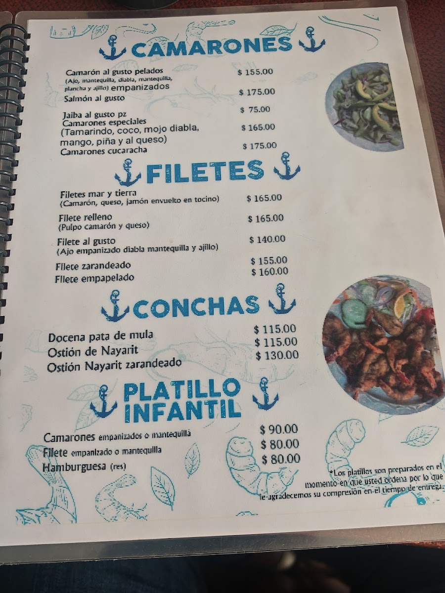 Mariscos Los Zarandeados de Don Chente Menu 2