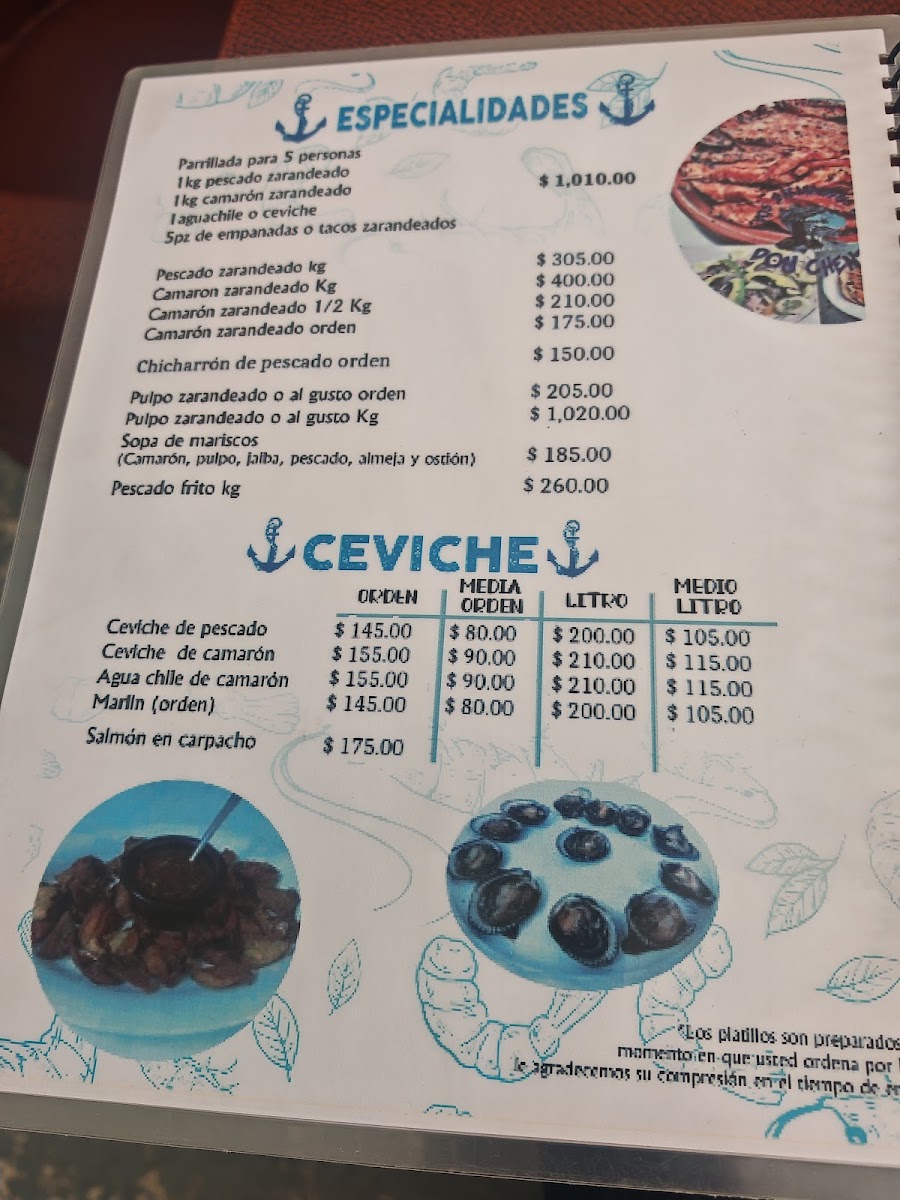 Mariscos Los Zarandeados de Don Chente Menu 5