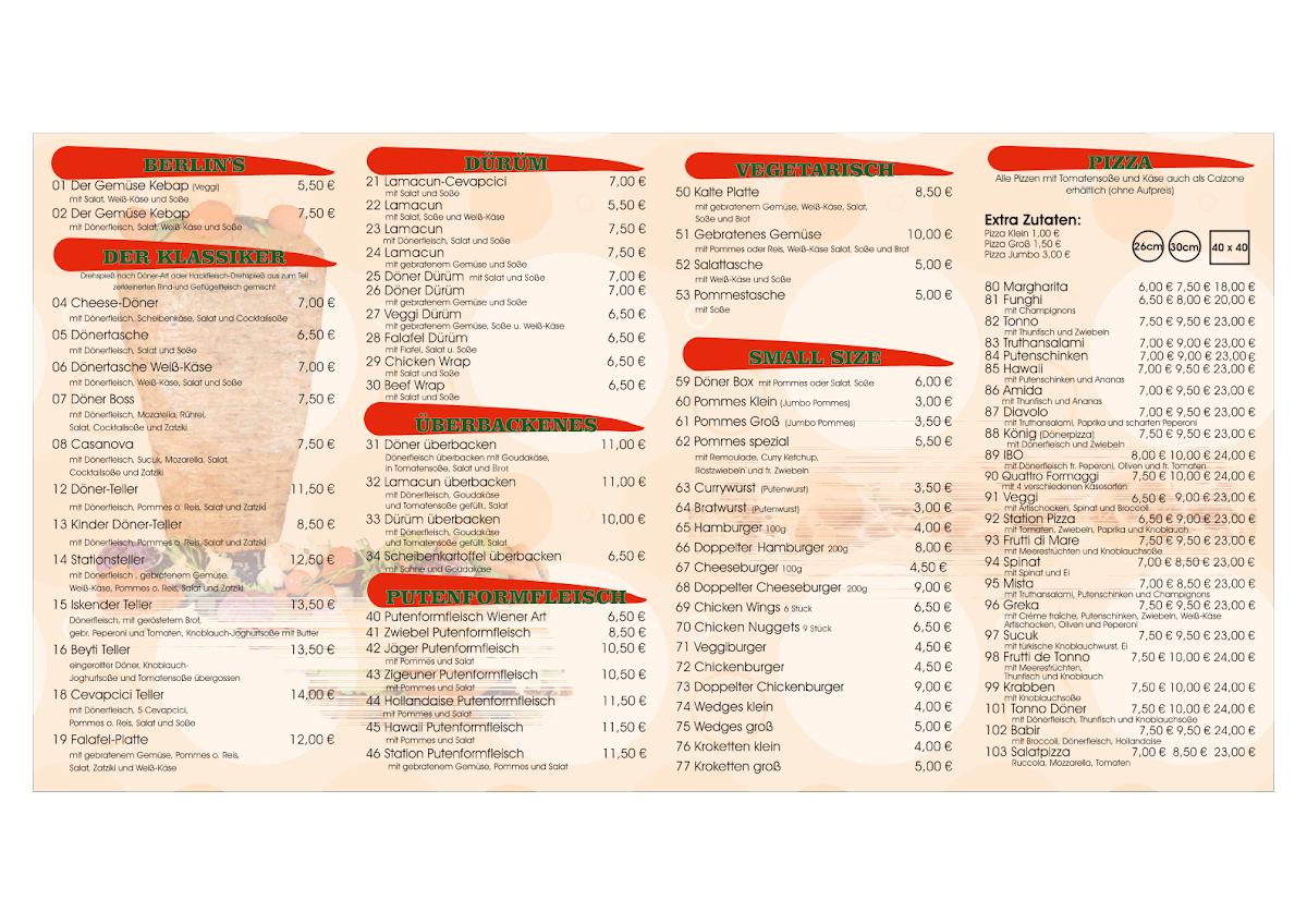 Kebab Station Menu 1