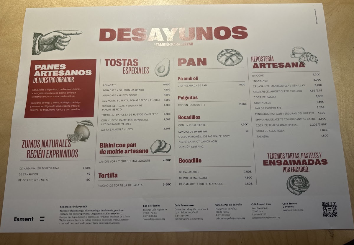 Esment Inca Menu 1