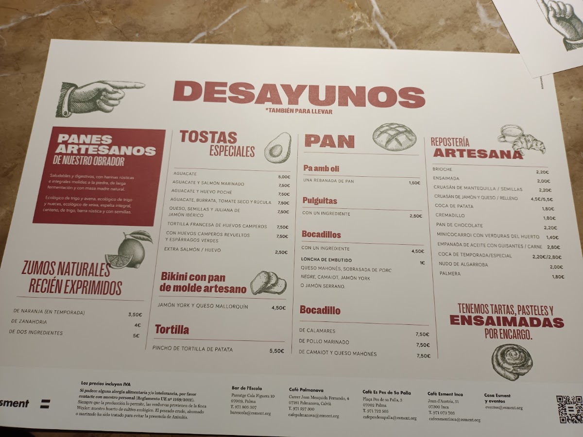 Esment Inca Menu 2