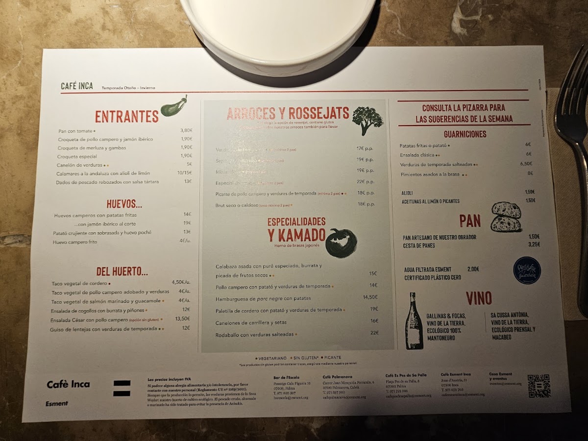 Esment Inca Menu 4