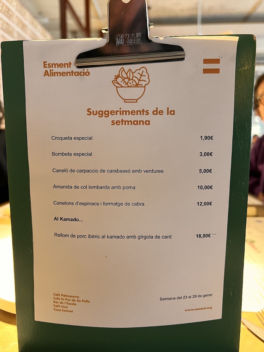 Esment Inca Menu 6