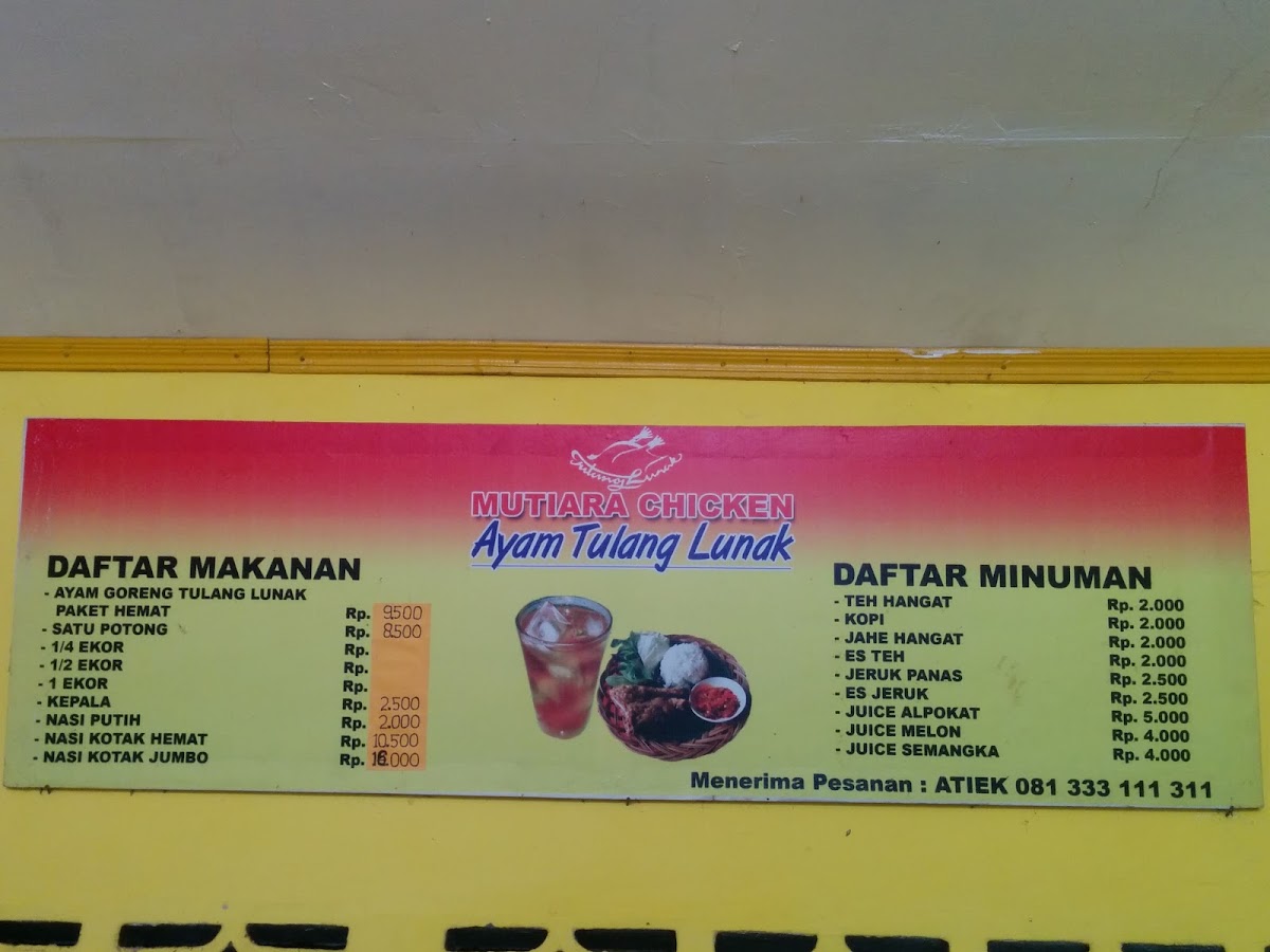 Mutiara Chicken Ayam Tulang Lunak Menu 1