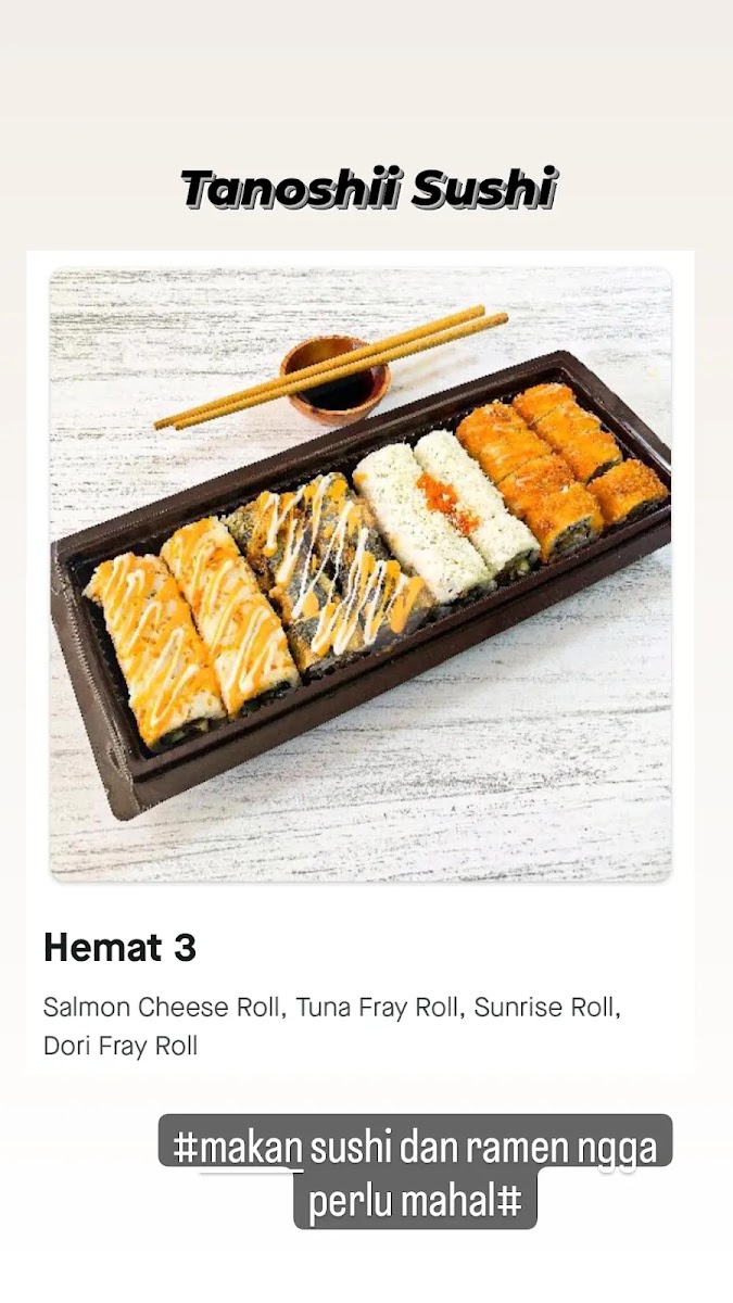 Tanoshii Sushi Kuliner Jatiuwung Menu 2