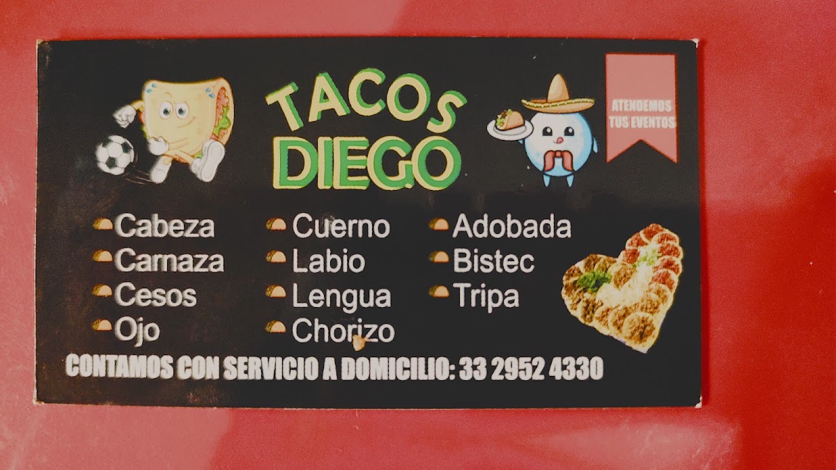 Tacos Diego La Magdalena Menu 1