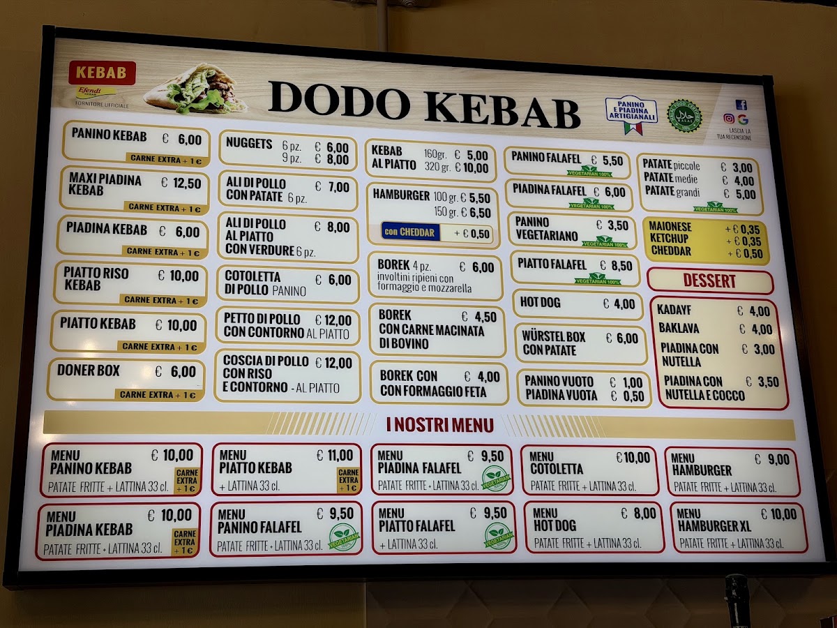 DODO KEBAB Menu 1