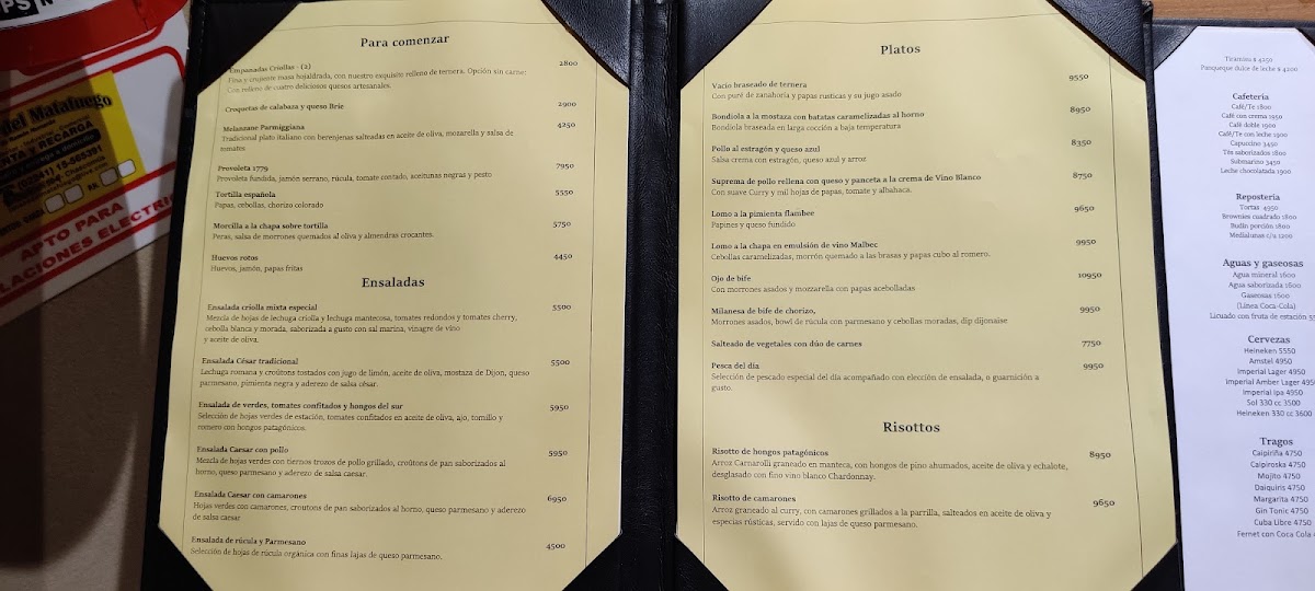 Restaurante 1779 Menu 3