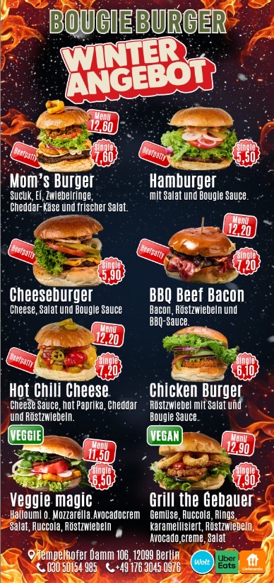 Bougie Burger by Karakiz Can Menu 1