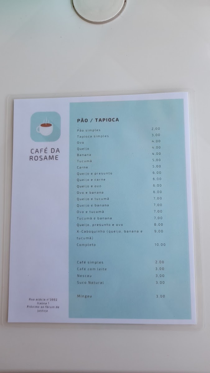 Café da Rosame Menu 2