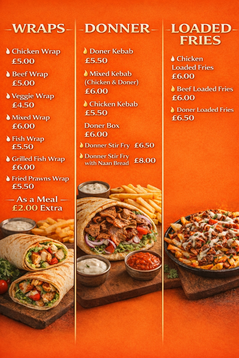 The Dutch Fishmen Chorlton Menu 1