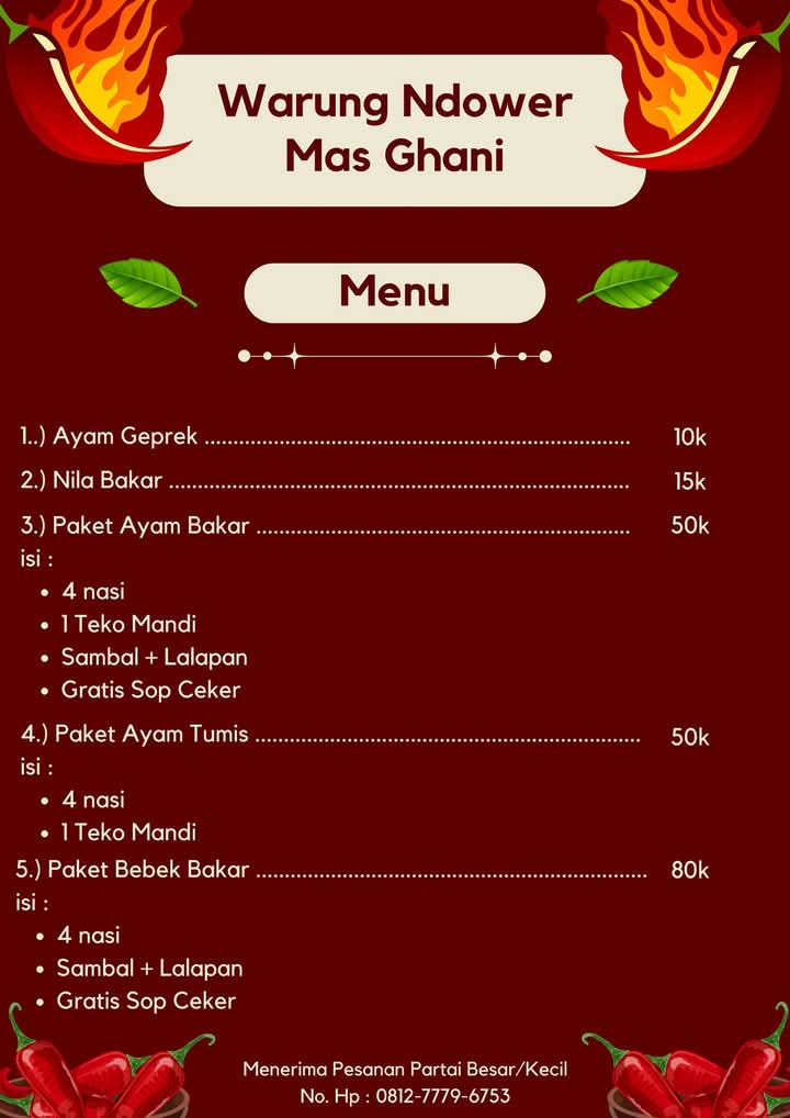 Warung Ndower Mas Ghani Menu 2