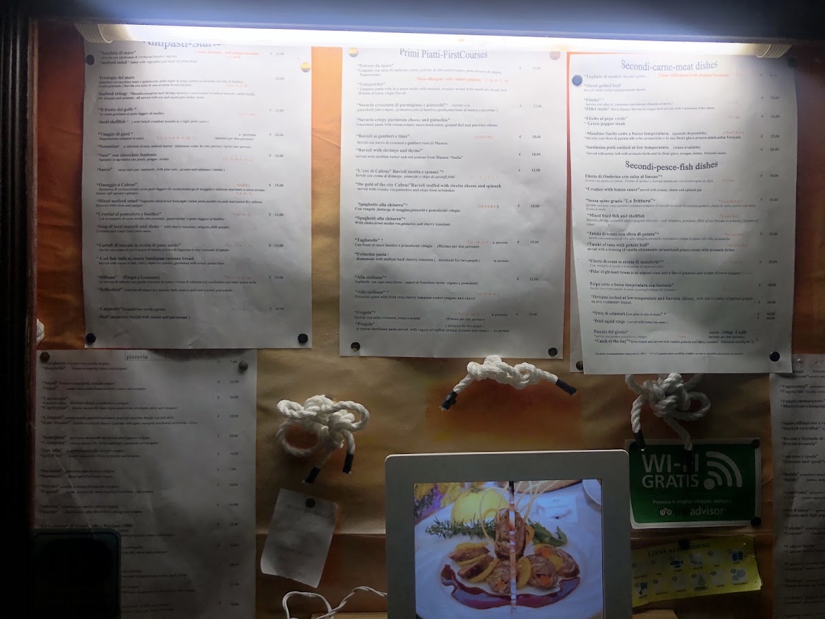 Ristorante La Lanterna Olbia Italy since 1980 Menu 7