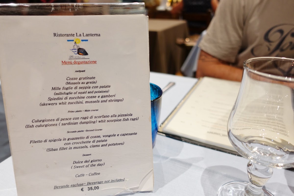 Ristorante La Lanterna Olbia Italy since 1980 Menu 9